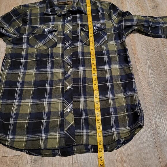 Outdoor Casuals Pearl Snap Heavy Flannel Button Up Shirt Men's Size XL - Picture 6 of 6